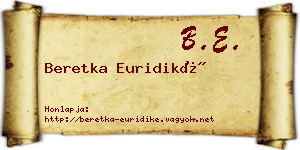 Beretka Euridiké névjegykártya